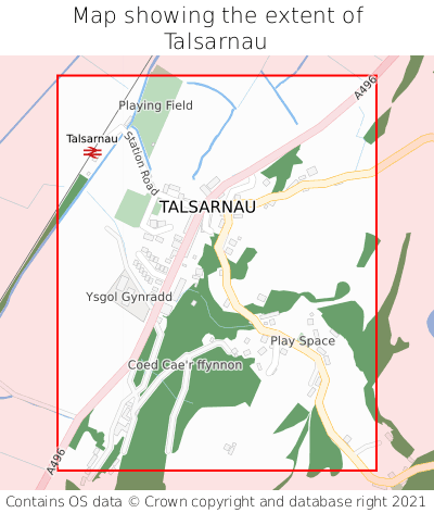 Map showing extent of Talsarnau as bounding box