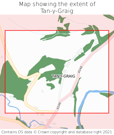 Map showing extent of Tan-y-Graig as bounding box