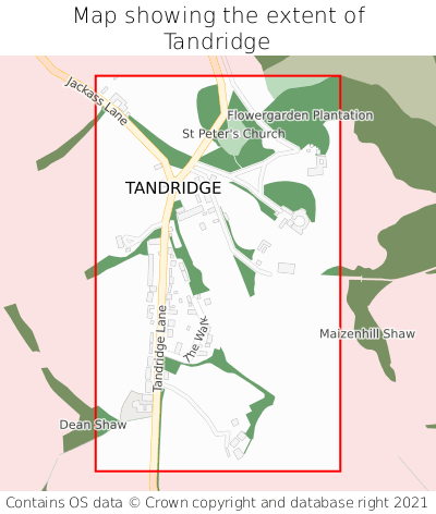 Map showing extent of Tandridge as bounding box