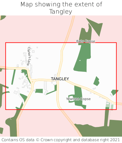 Map showing extent of Tangley as bounding box