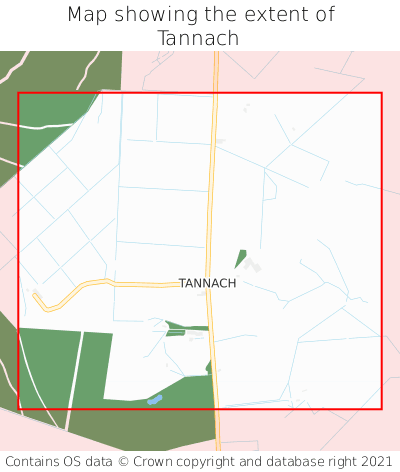 Map showing extent of Tannach as bounding box