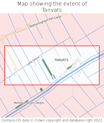 Map showing extent of Tanvats as bounding box
