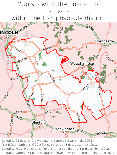 Map showing location of Tanvats within LN4