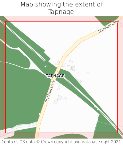 Map showing extent of Tapnage as bounding box