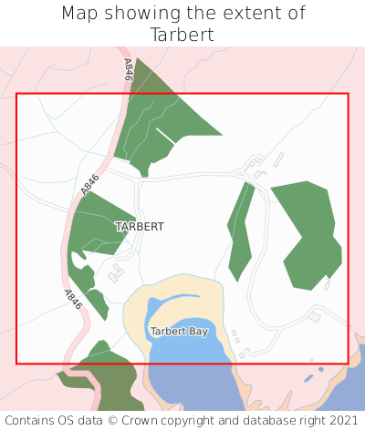 Map showing extent of Tarbert as bounding box