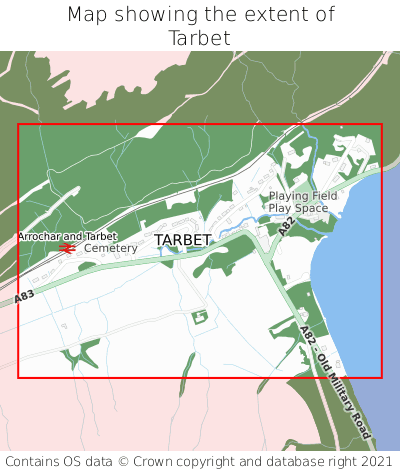 Map showing extent of Tarbet as bounding box