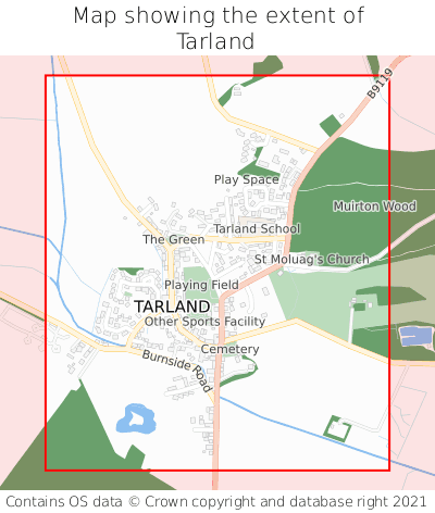 Map showing extent of Tarland as bounding box