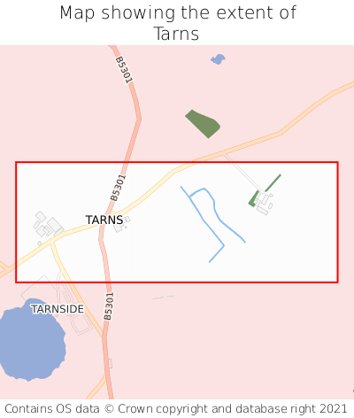Map showing extent of Tarns as bounding box