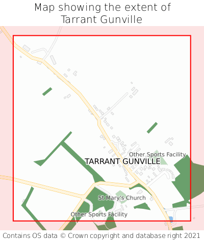 Map showing extent of Tarrant Gunville as bounding box