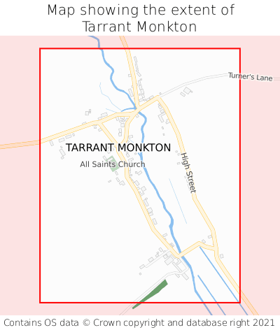 Map showing extent of Tarrant Monkton as bounding box