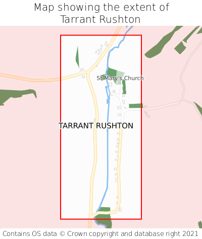 Map showing extent of Tarrant Rushton as bounding box