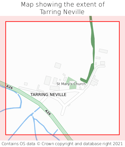 Map showing extent of Tarring Neville as bounding box