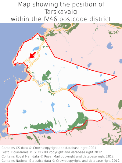 Map showing location of Tarskavaig within IV46