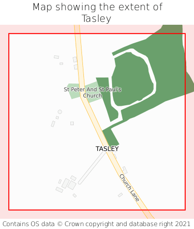 Map showing extent of Tasley as bounding box