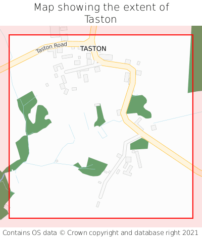 Map showing extent of Taston as bounding box