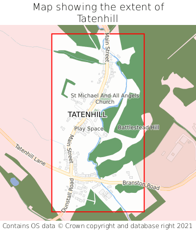 Map showing extent of Tatenhill as bounding box