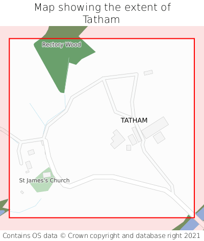 Map showing extent of Tatham as bounding box