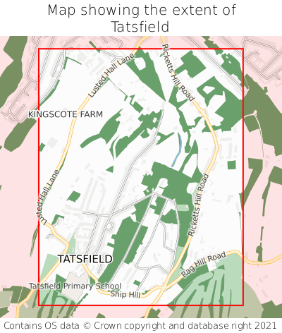 Map showing extent of Tatsfield as bounding box