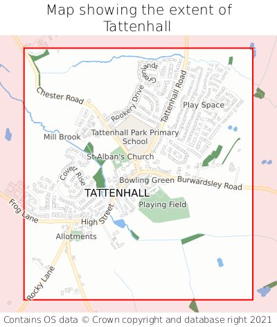 Map showing extent of Tattenhall as bounding box