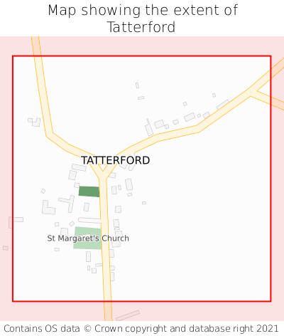 Map showing extent of Tatterford as bounding box
