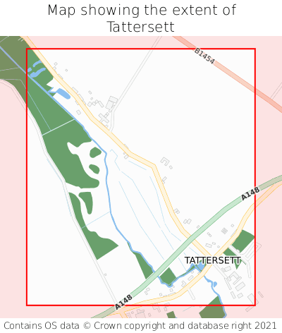 Map showing extent of Tattersett as bounding box