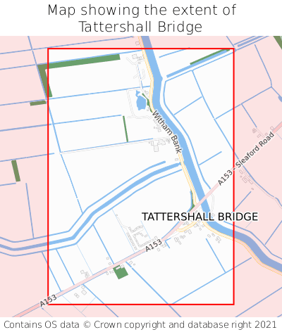Map showing extent of Tattershall Bridge as bounding box