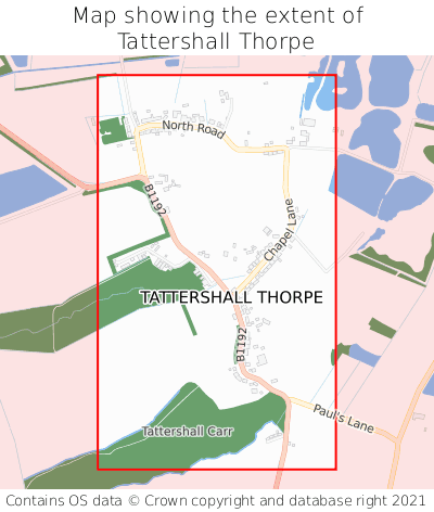 Map showing extent of Tattershall Thorpe as bounding box