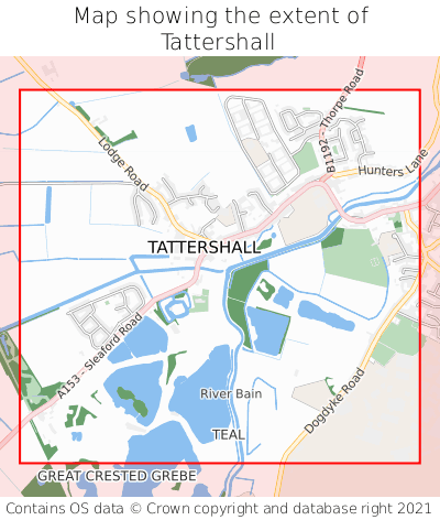 Map showing extent of Tattershall as bounding box