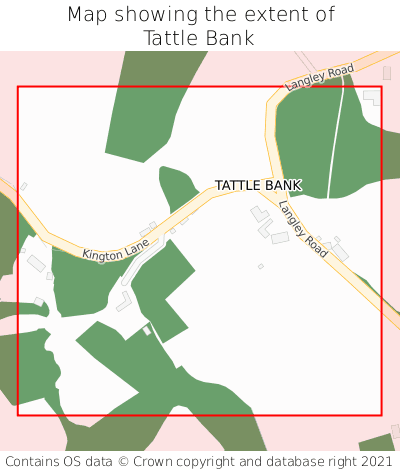 Map showing extent of Tattle Bank as bounding box