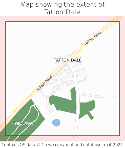 Map showing extent of Tatton Dale as bounding box