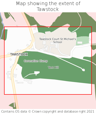 Map showing extent of Tawstock as bounding box