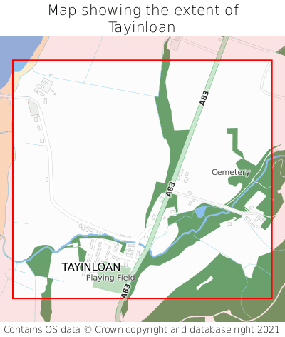 Map showing extent of Tayinloan as bounding box