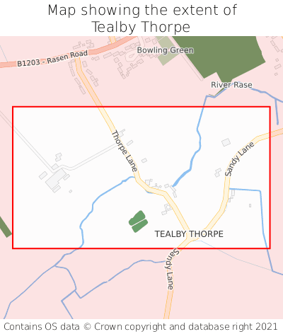 Map showing extent of Tealby Thorpe as bounding box