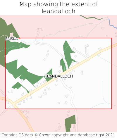 Map showing extent of Teandalloch as bounding box