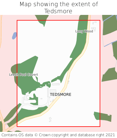 Map showing extent of Tedsmore as bounding box