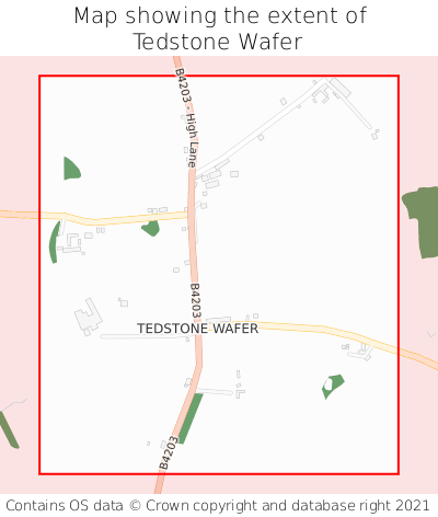 Map showing extent of Tedstone Wafer as bounding box