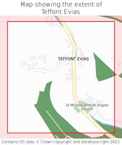 Map showing extent of Teffont Evias as bounding box
