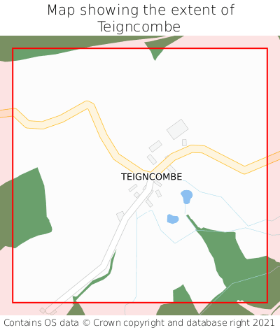 Map showing extent of Teigncombe as bounding box