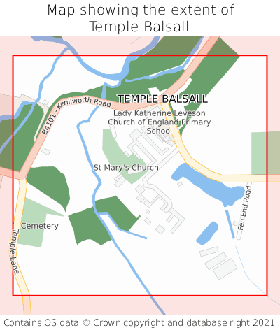 Map showing extent of Temple Balsall as bounding box