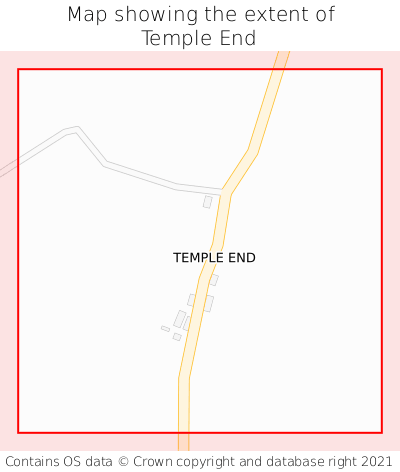 Map showing extent of Temple End as bounding box