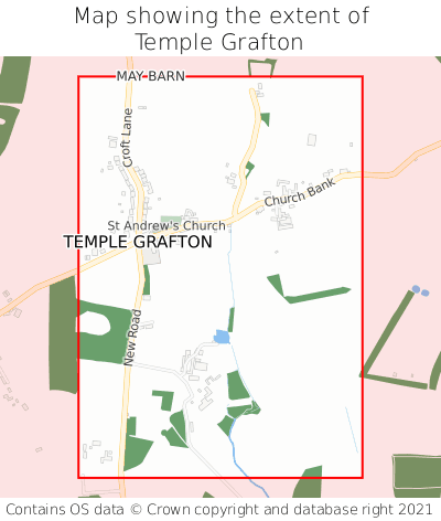 Map showing extent of Temple Grafton as bounding box