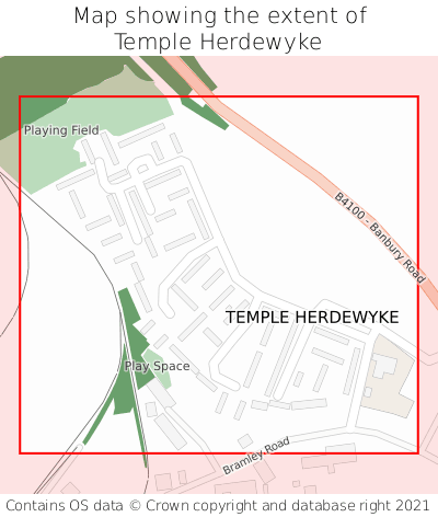 Map showing extent of Temple Herdewyke as bounding box