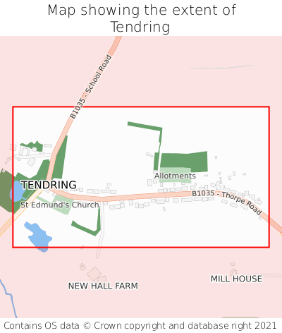 Map showing extent of Tendring as bounding box