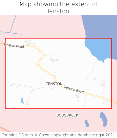 Map showing extent of Tenston as bounding box