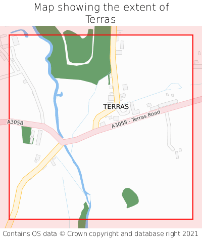 Map showing extent of Terras as bounding box