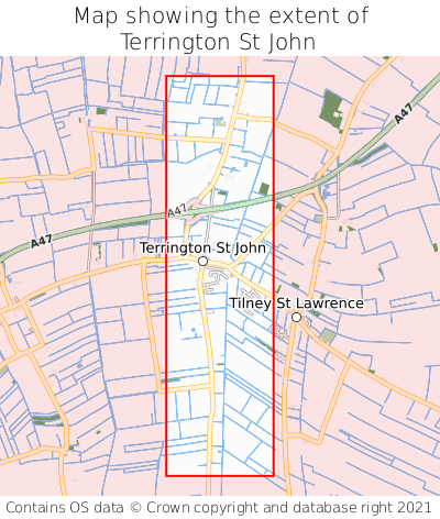 Map showing extent of Terrington St John as bounding box