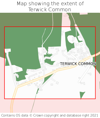 Map showing extent of Terwick Common as bounding box