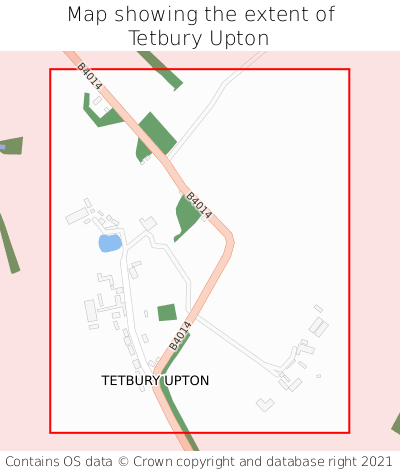 Map showing extent of Tetbury Upton as bounding box