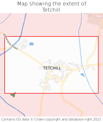 Map showing extent of Tetchill as bounding box