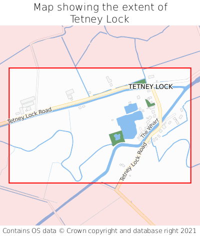 Map showing extent of Tetney Lock as bounding box